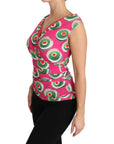 Dolce & Gabbana Sicilian Cake Print Sleeveless Silk Top