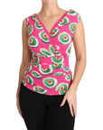 Dolce & Gabbana Sicilian Cake Print Sleeveless Silk Top