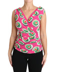 Dolce & Gabbana Sicilian Cake Print Sleeveless Silk Top