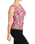 Dolce & Gabbana Sicilian Cake Print Sleeveless Silk Top