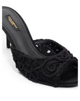 Dolce & Gabbana Black Cotton Sandal