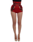 Dolce & Gabbana Elegant Silk High Waist Embroidered Shorts