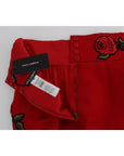 Dolce & Gabbana Elegant Silk High Waist Embroidered Shorts