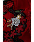 Dolce & Gabbana Ravishing Red Silk Embroidered Shorts