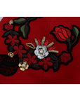 Dolce & Gabbana Ravishing Red Silk Embroidered Shorts