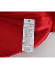 Dolce & Gabbana Red Silk Crystal-Embellished High Waist Shorts