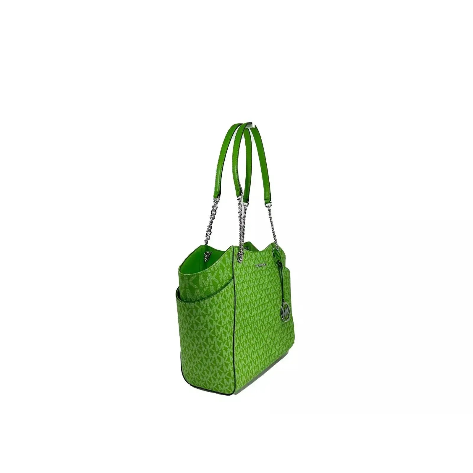 Michael Kors Jet Set Large Chain Shoulder Tote Bag Jungle Green