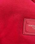 Dolce & Gabbana Red Cotton Logo Hooded Sweatshirt Sweater