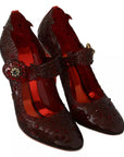 Dolce & Gabbana Red Floral Crystal Heels CINDERELLA Shoes