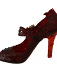 Dolce & Gabbana Red Floral Crystal Heels CINDERELLA Shoes