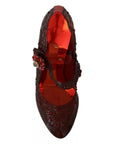 Dolce & Gabbana Red Floral Crystal Heels CINDERELLA Shoes