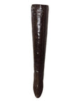Dolce & Gabbana Brown Exotic Leather Heels High Boots Shoes