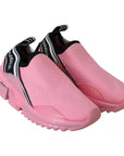 Dolce & Gabbana Pink Low Top Sorrento Sneakers Slip On Casual Shoes