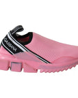 Dolce & Gabbana Pink Low Top Sorrento Sneakers Slip On Casual Shoes