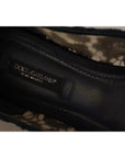 Dolce & Gabbana Blue Crystal Loafer Lace Ballet Flats Shoes