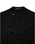 Dolce & Gabbana Black Cashmere Button Down Cardigan Sweater