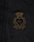 Dolce & Gabbana Black Heraldic Silk Buttoned Pullover Sweater