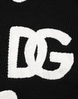 Dolce & Gabbana Black Hearts Silk Crew Neck Pullover Sweater