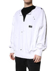 Dolce & Gabbana White Cotton Men Pullover Sweatshirt Sweater