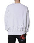 Dolce & Gabbana White Cotton Men Pullover Sweatshirt Sweater