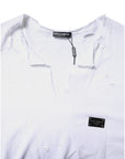 Dolce & Gabbana White Cotton Men Pullover Sweatshirt Sweater