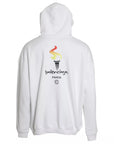 Balenciaga White Cotton Logo Hooded Pullover Oversize Sweater