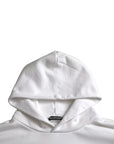 Balenciaga White Cotton Logo Hooded Pullover Oversize Sweater