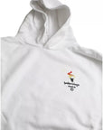 Balenciaga White Cotton Logo Hooded Pullover Oversize Sweater