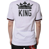 Dolce & Gabbana White #DGMillennials King Crown V-neck T-shirt