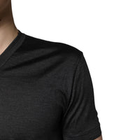 Dolce & Gabbana Dark Gray Silk V-neck Short Sleeves T-shirt
