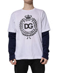 Dolce & Gabbana White Graphic Print Cotton Crew Neck T-shirt