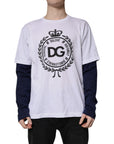 Dolce & Gabbana White Graphic Print Cotton Crew Neck T-shirt