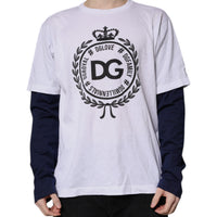 Dolce & Gabbana White Graphic Print Cotton Crew Neck T-shirt