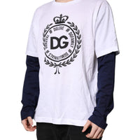 Dolce & Gabbana White Graphic Print Cotton Crew Neck T-shirt