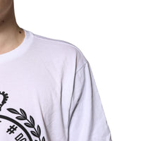Dolce & Gabbana White Graphic Print Cotton Crew Neck T-shirt