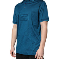 Dolce & Gabbana Blue Logo Cotton Men Polo Shirt T-shirt