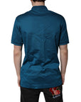Dolce & Gabbana Blue Logo Cotton Men Polo Shirt T-shirt