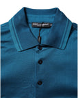 Dolce & Gabbana Blue Logo Cotton Men Polo Shirt T-shirt