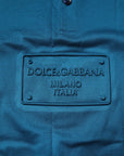 Dolce & Gabbana Blue Logo Cotton Men Polo Shirt T-shirt