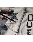 Dolce & Gabbana Light Blue Graffiti Button Down Denim Jacket