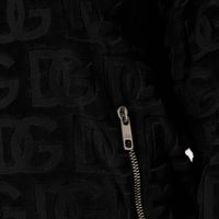 Dolce & Gabbana Black Logo Monogram Full Zip Bomber Jacket