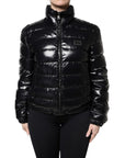 Dolce & Gabbana Black Logo Plaque Full Zip Puffer Jacket