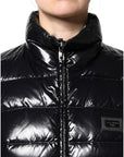 Dolce & Gabbana Black Logo Plaque Full Zip Puffer Jacket