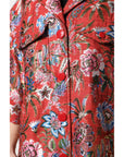 Dolce & Gabbana Red Floral Jacquard Button Down Coat Jacket