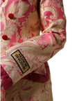Dolce & Gabbana Pink Gold Jacquard Nylon Coat Blazer Jacket