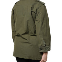 Dolce & Gabbana Military Green Queen Embellished Coat Jacket