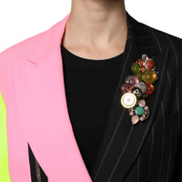 Dolce & Gabbana Multicolor Patchwork Embellished Coat Jacket