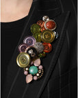 Dolce & Gabbana Multicolor Patchwork Embellished Coat Jacket