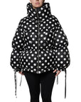 Dolce & Gabbana Black White Polka Dot Full Zip Puffer Jacket