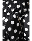 Dolce & Gabbana Black White Polka Dot Full Zip Puffer Jacket